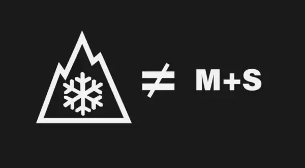 Symbol góry ze śnieżynką nie jest równy oznaczeniu M+S.