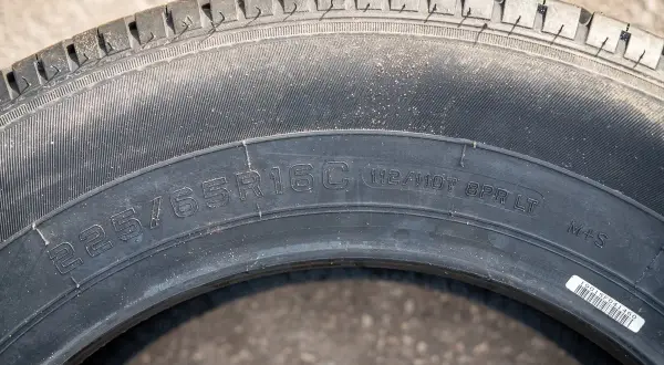 Oznaczenia na oponach: 225/65R16C 112/110T 8PR LT M+S. Widoczne są szczegółowe parametry techniczne.